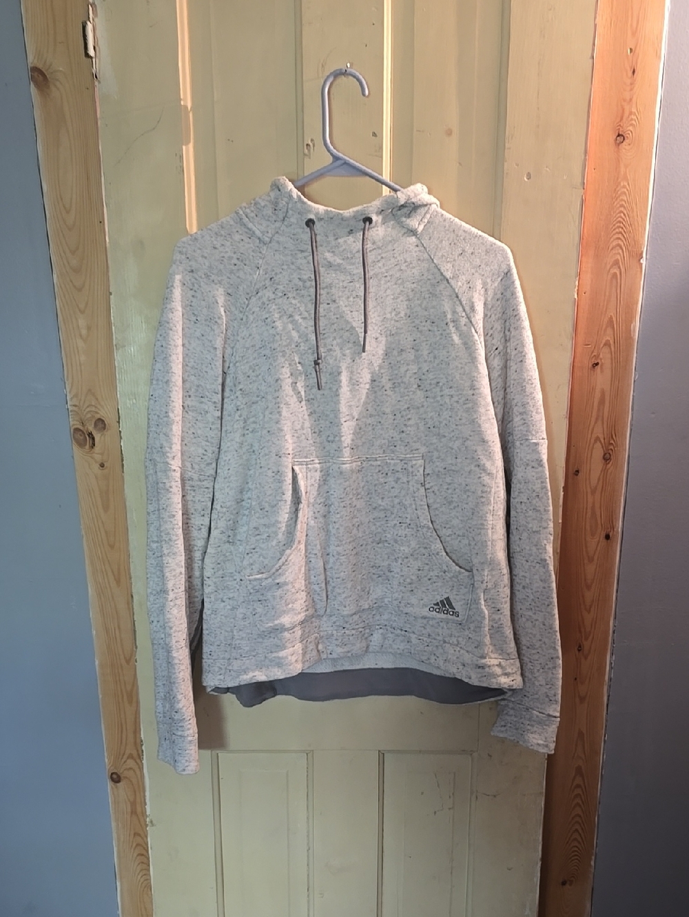 Adidas Heather Gray Speckled Pullover Hoodie